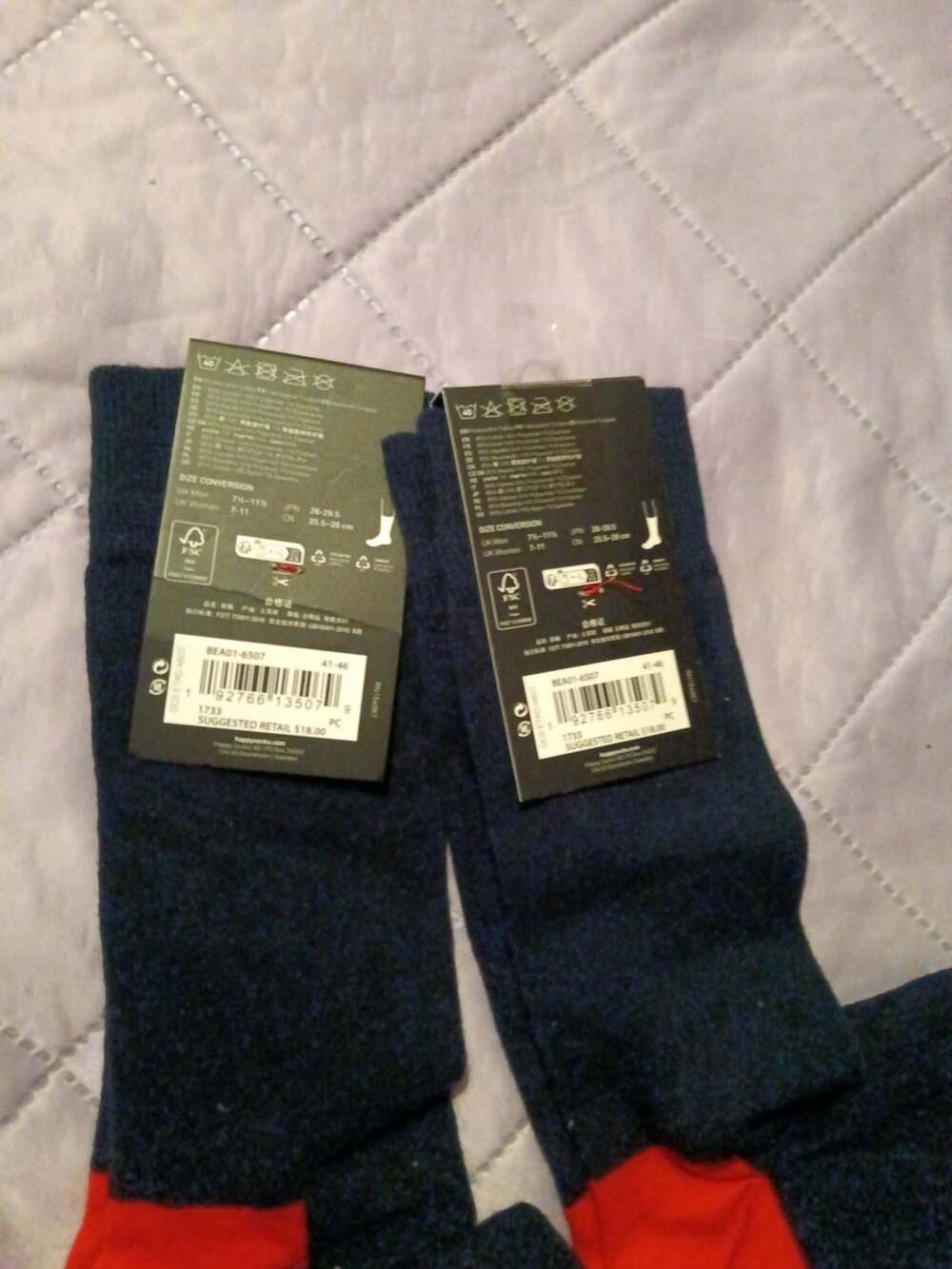 2 Happy Socks Crew Long Men's Cotton The Beatles Size 8-12 Brand New! - Picture 5 of 6